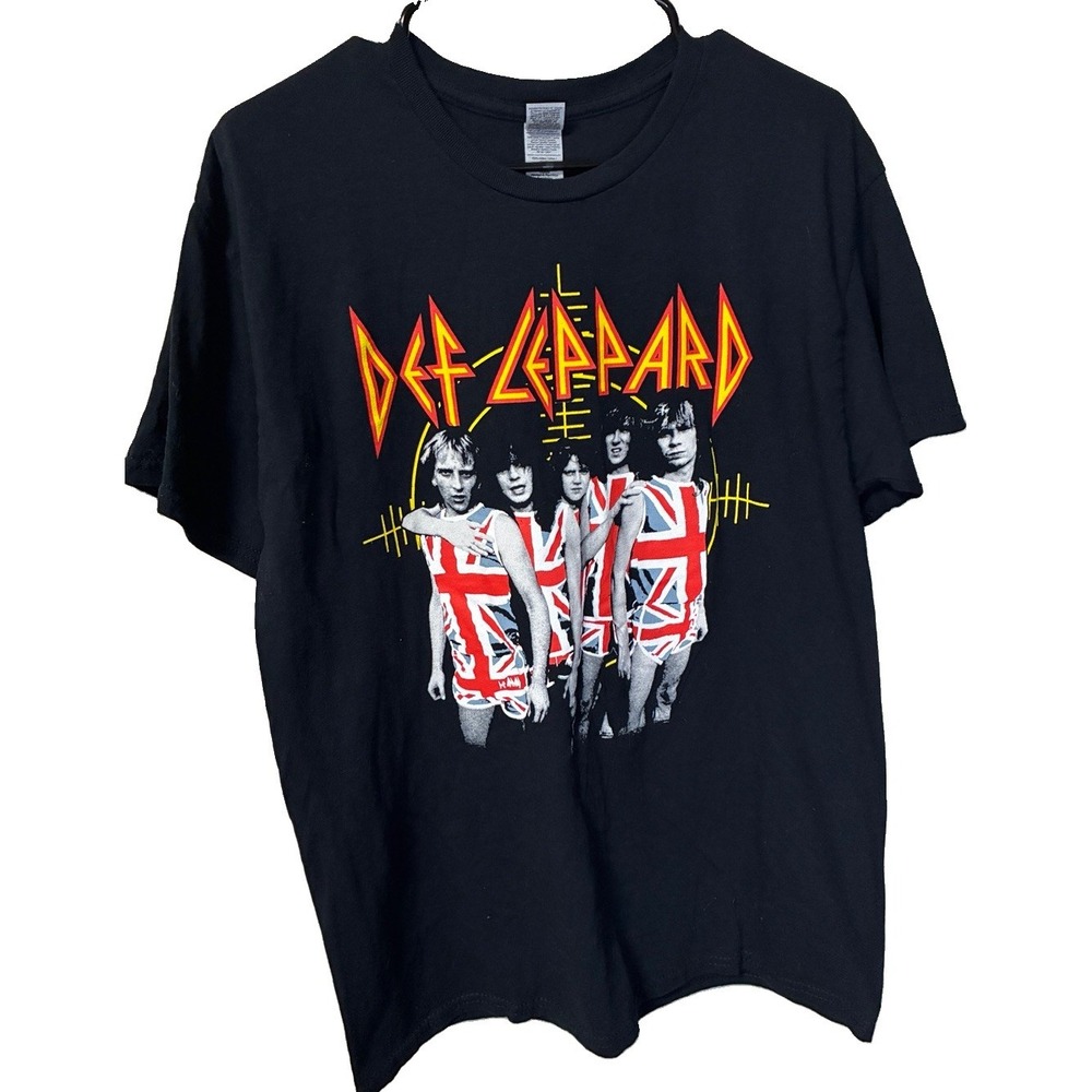 Def Leppard The Stadium Tour 2022 T Shirt Black Gildan Heavy Cotton Men's L